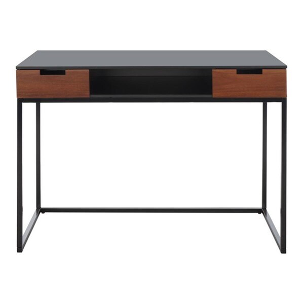 Safavieh Vance 2 Drawer 1 Shelf Desk, Black & Brown DSK5013A - main